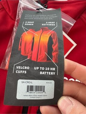 Sahara Heated Ski Jacket - Crimson/Onyx